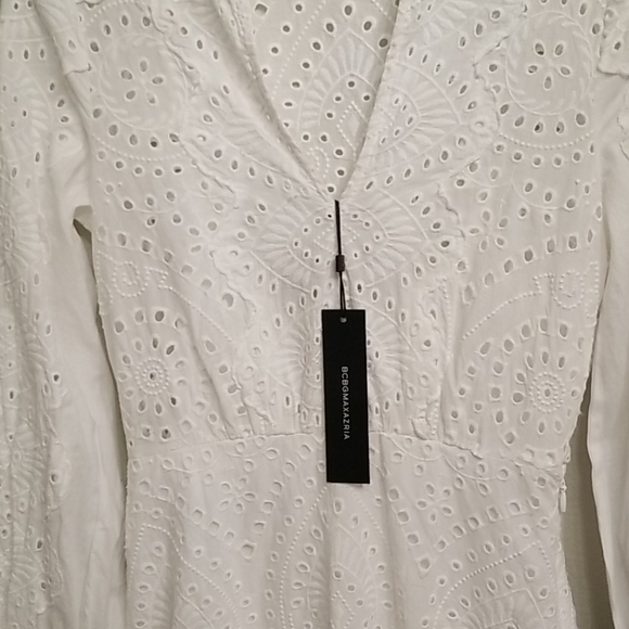 BCBGMaxAzria Cotton Eyelet Mini Dress - Picture 11 of 11